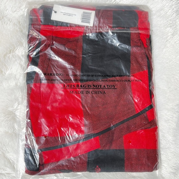 NIP Plush Revolve Ultra Soft Buffalo Plaid Pajama PJ Set Red Black Womens XS S L - Picture 7 of 11